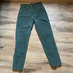 American Eagle Teal Corduroy Mom Straight Jeans Size 0